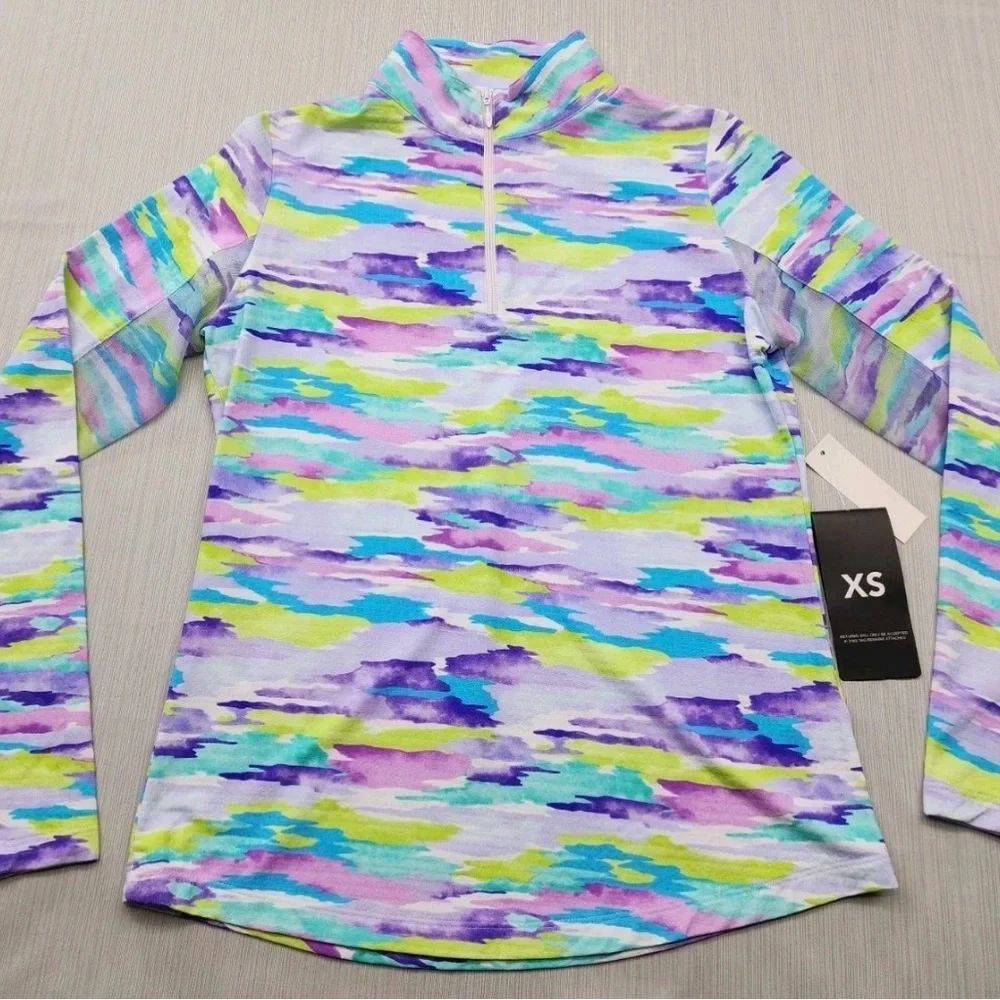 New IBKUL Icefil Golf 1/4 Zip Mock Top - Picture 4 of 9